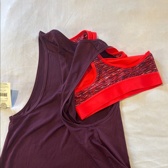 Athletic Works Tank Top Purple and Orange Yoga Cut Out Style Women's - Picture 4 of 12
